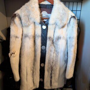 Vintage leather fur jacket